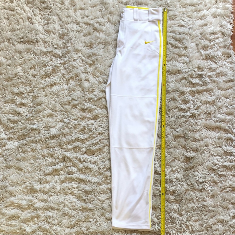 MENS NIKE DRIFIT SMALL WHITE YELLOW BASEBALL PANTS